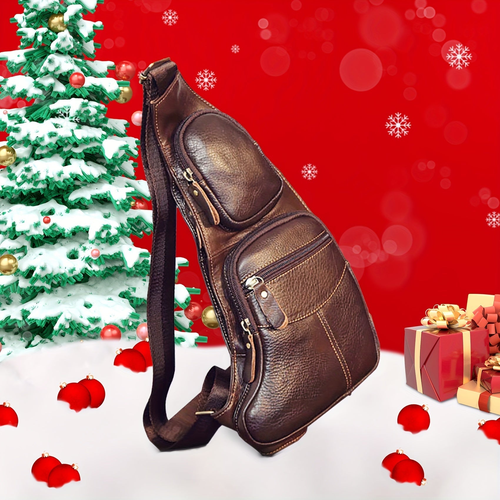 Vintage Classic Leather Sling Bag – Compact and Durable