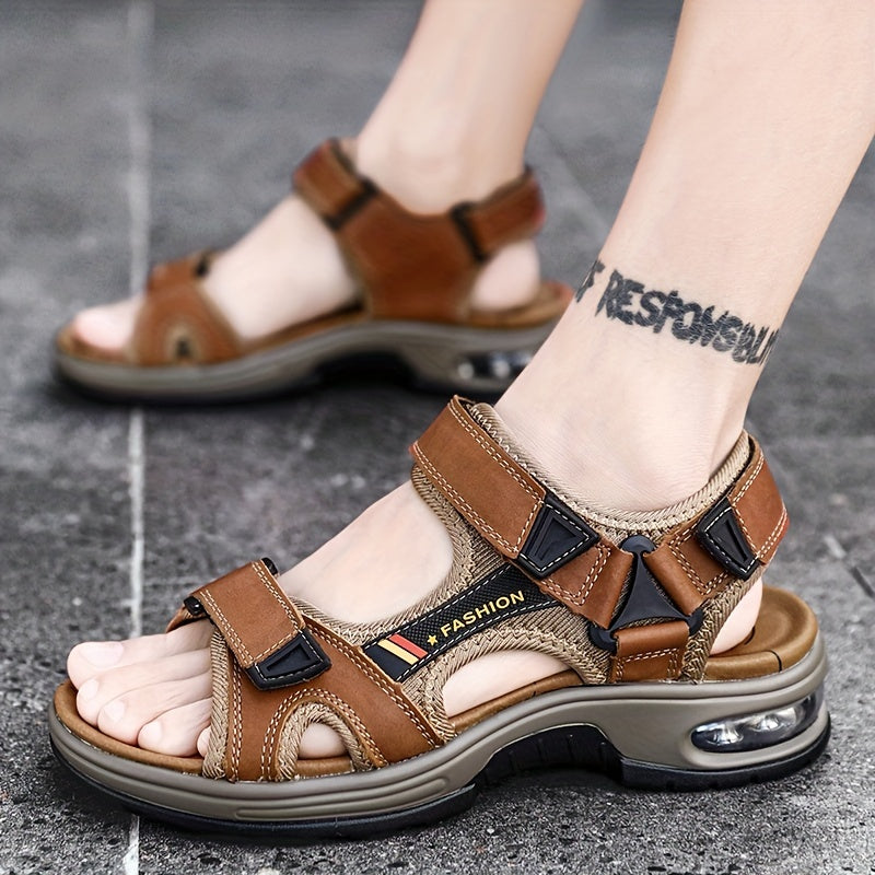 Premium Men's Leather Sandals – Adjustable and Shock-Absorbing