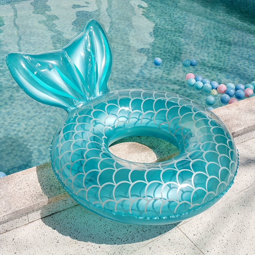 Mermaid Scale Inflatable Pool Float – Ergonomic Design with Pillow