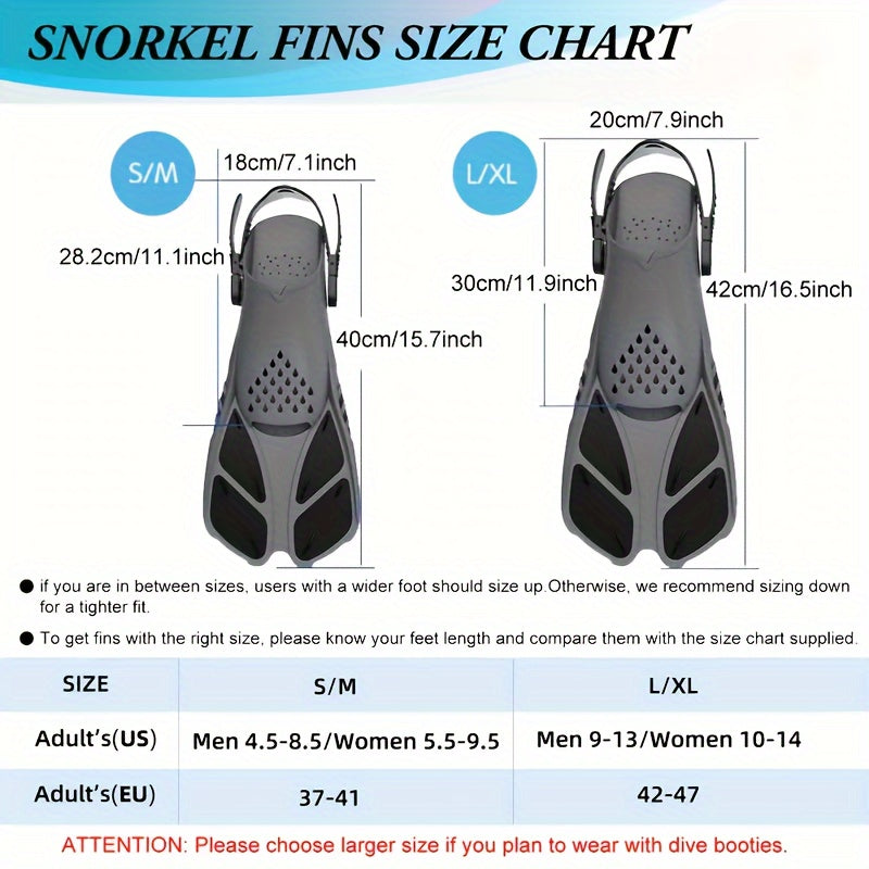 AquaFlex Snorkel Fins – Ideal for Swimming and Snorkeling