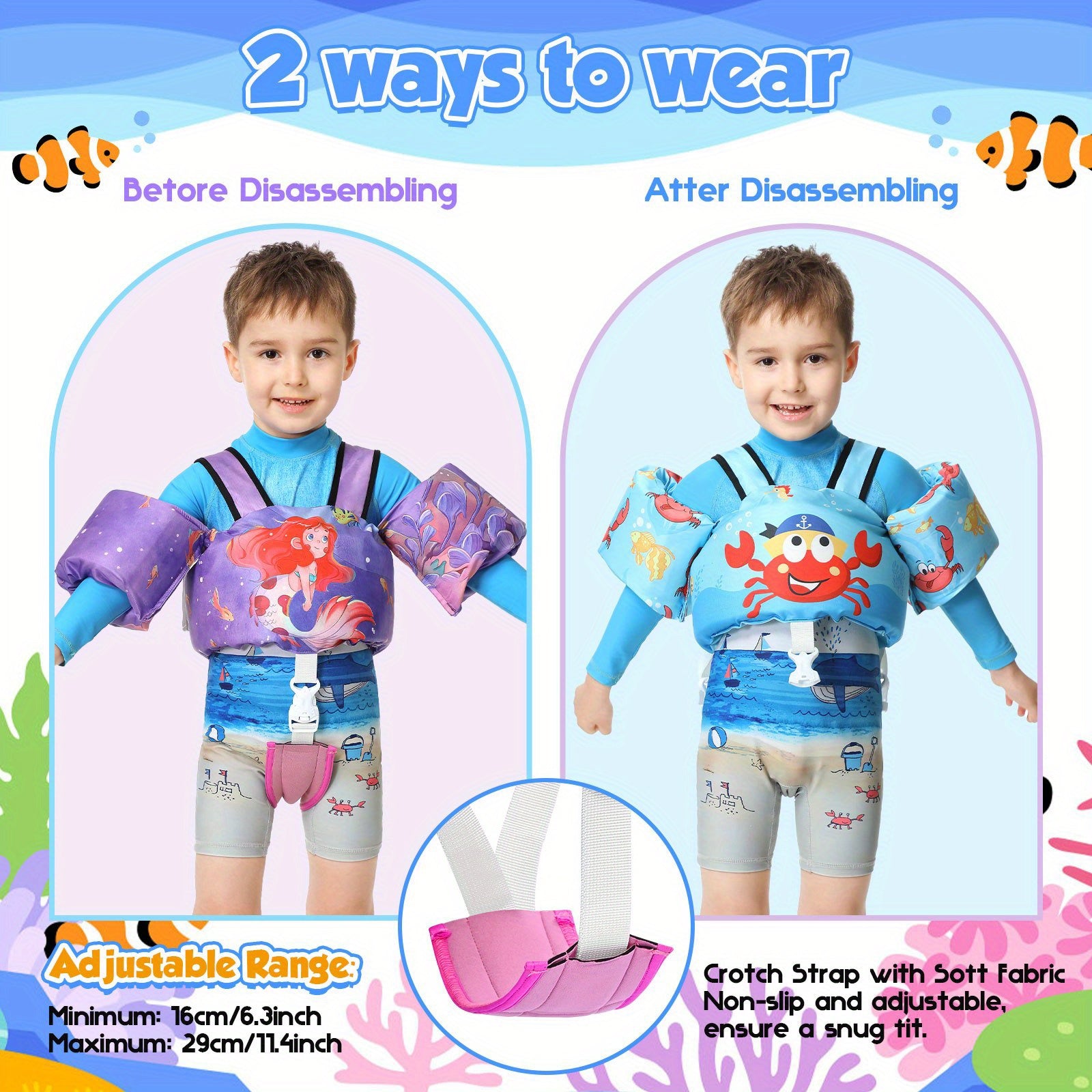DinoGuard Kids Swim Vest – Removable Wings & Secure Fit