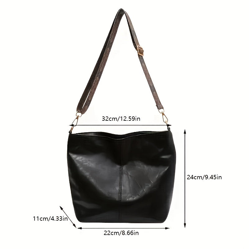Wide Geometric Bag – Large Capacity Crossbody with Retro Vibe
