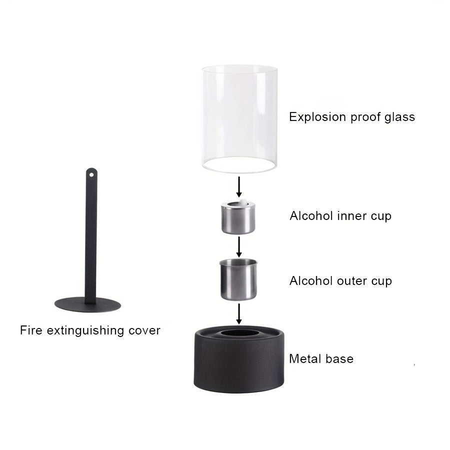 Rustic Table Fireplace – Portable Alcohol Heating Stove for Indoor and Outdoor Use