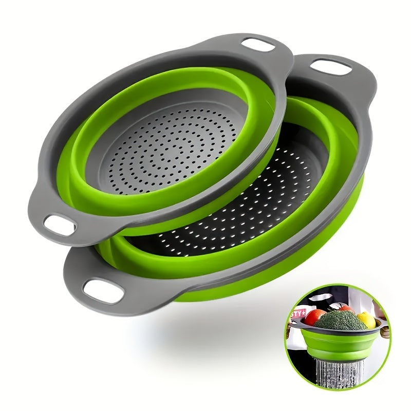 Collapsible Silicone Colander Set – Perfect for Pasta, Vegetables, and Fruit