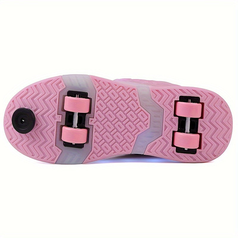 Glowing Roller Skate Sneakers with Wings – USB Rechargeable for Girls and Teens
