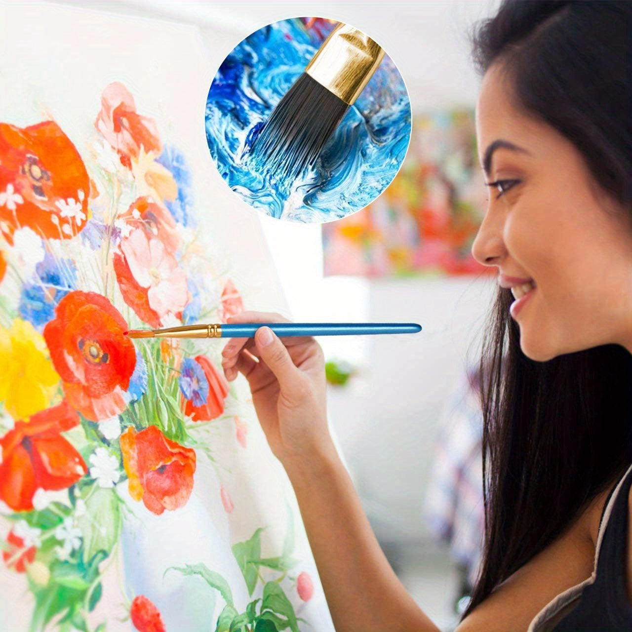 Acrylic Paint Set – 28 Pieces, Including 18 Colors of Acrylic Paint and 10 Brushes