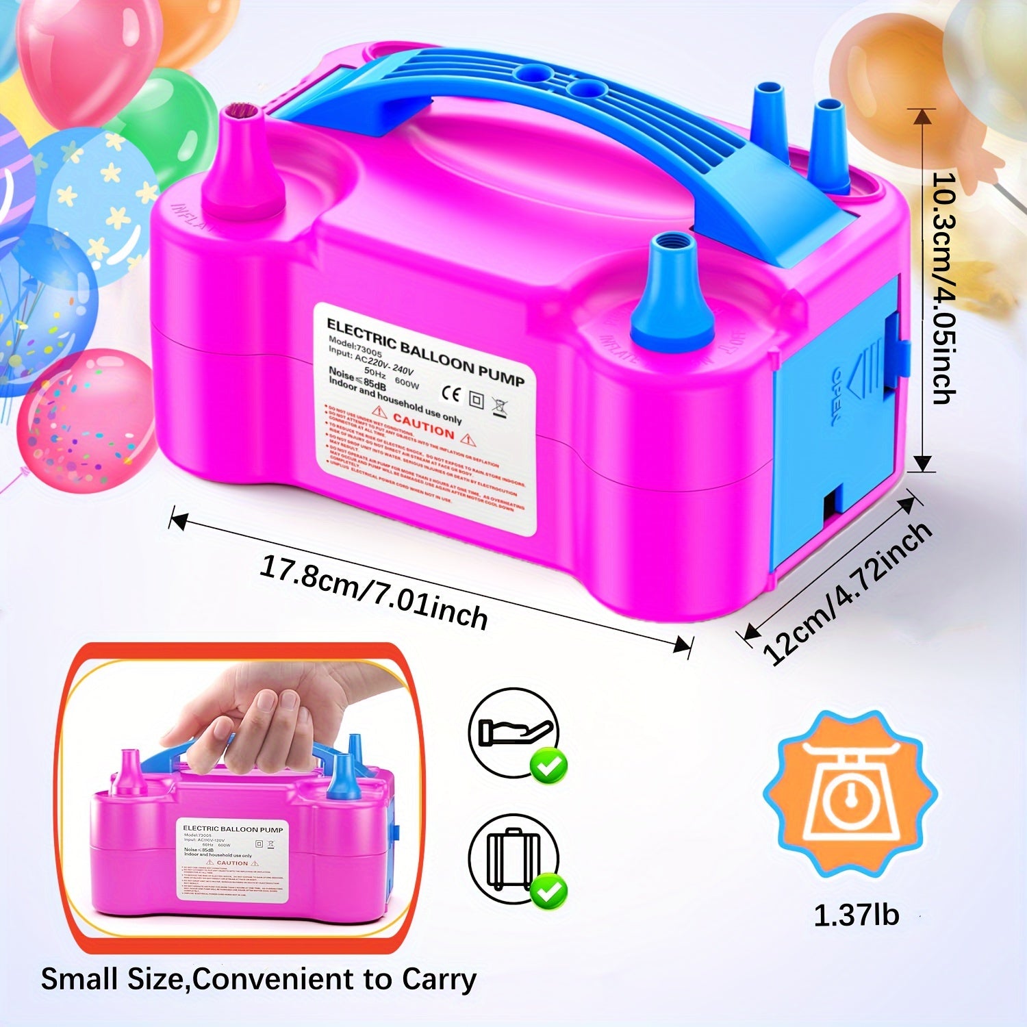 Dual Nozzle Electric Balloon Pump – Fast and Easy Balloon Inflation