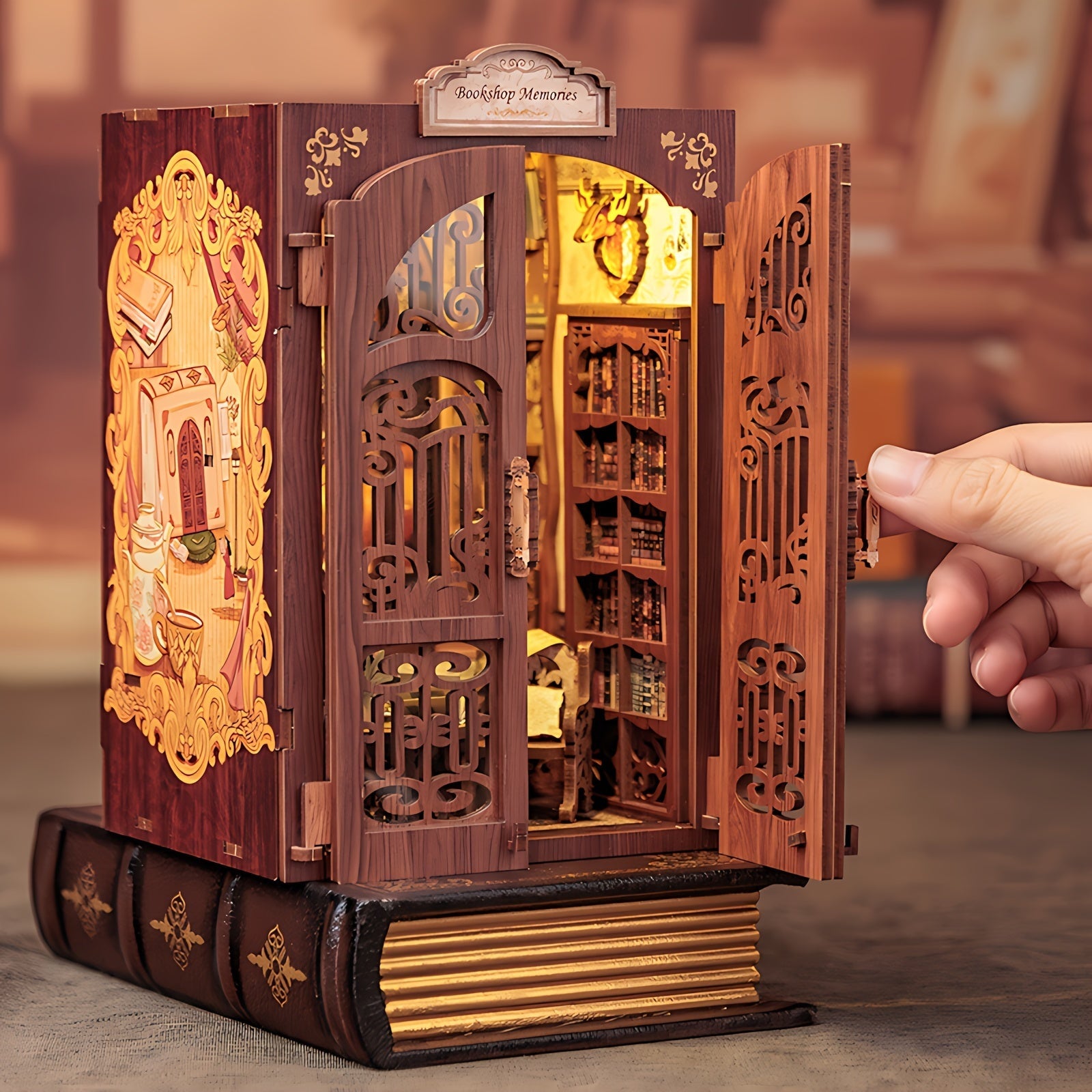 DIY Miniature Owl Bookstore – 3D Wooden Kit with Lighting for Creative Decoration