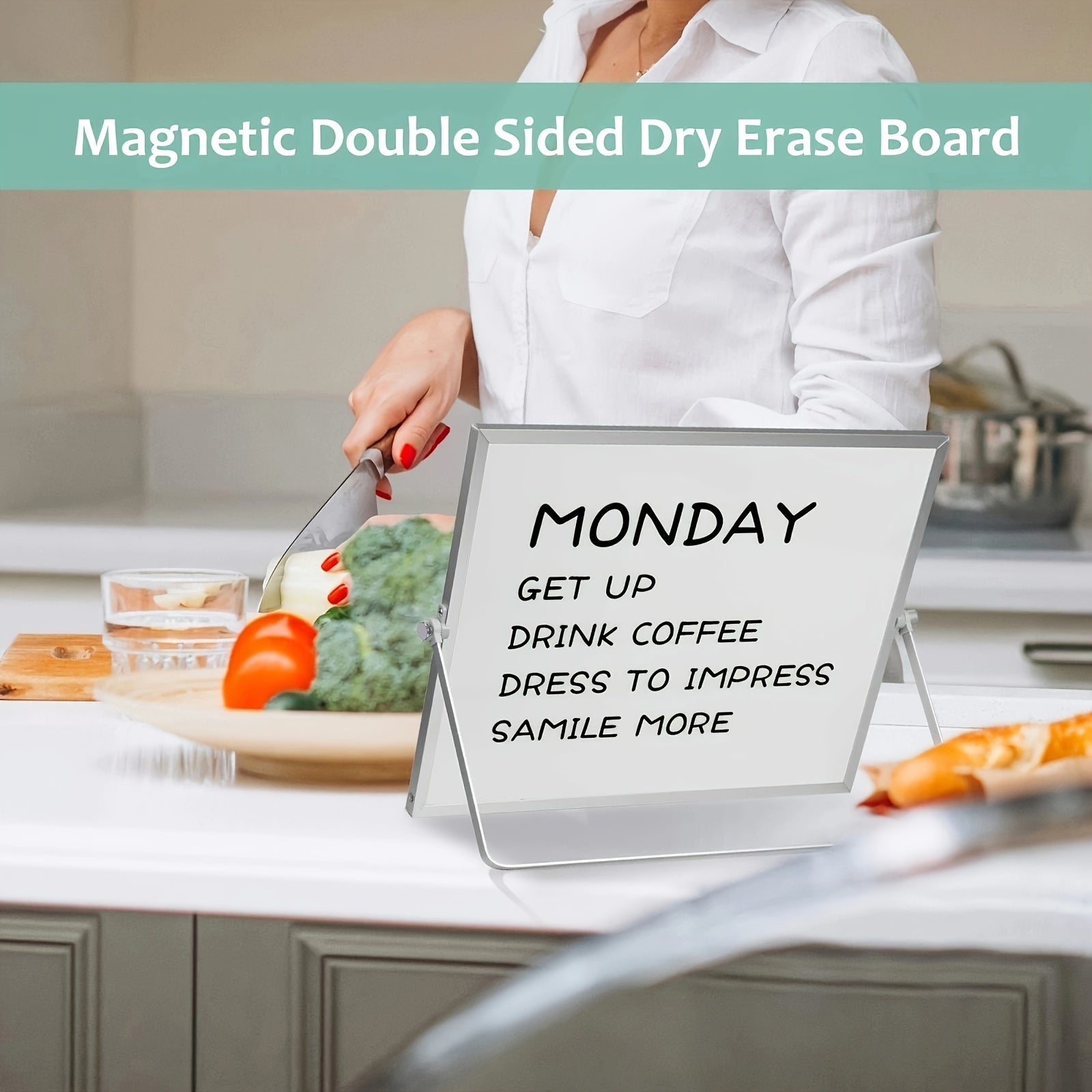 MagniBoard Magnetic Whiteboard - Portable and Double-Sided with Stand