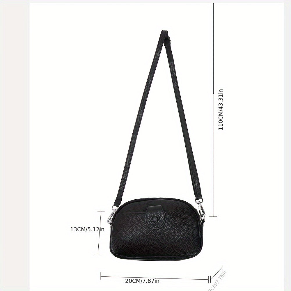 Large Capacity Vintage Crossbody Bag – Genuine Leather with Multiple Compartments