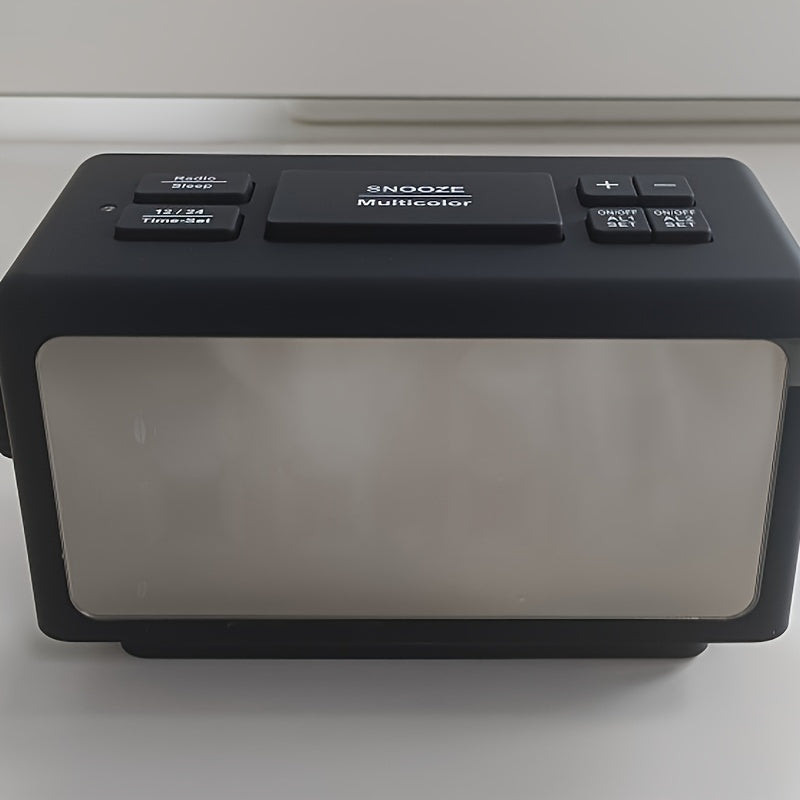 RGB Mirror Alarm Clock with LED Display and Radio Function – Trendy Clock for Your Room