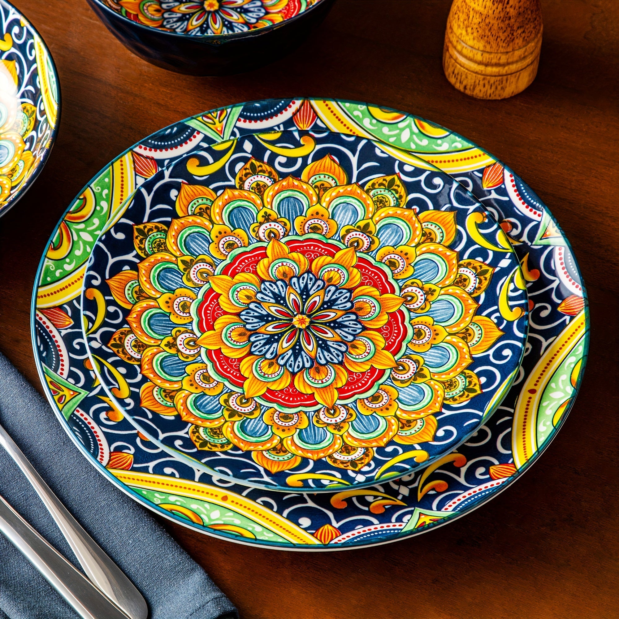 24-Piece Dinner Set – Stoneware in Bohemian Style