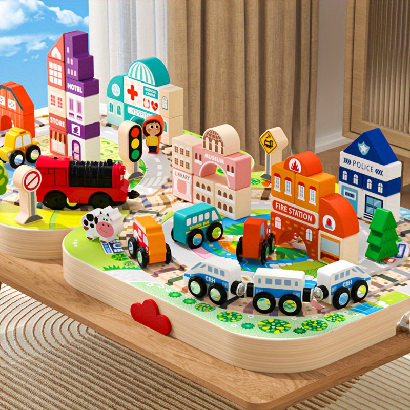 Wooden City Building Block Set - Fun Play Experience for Children