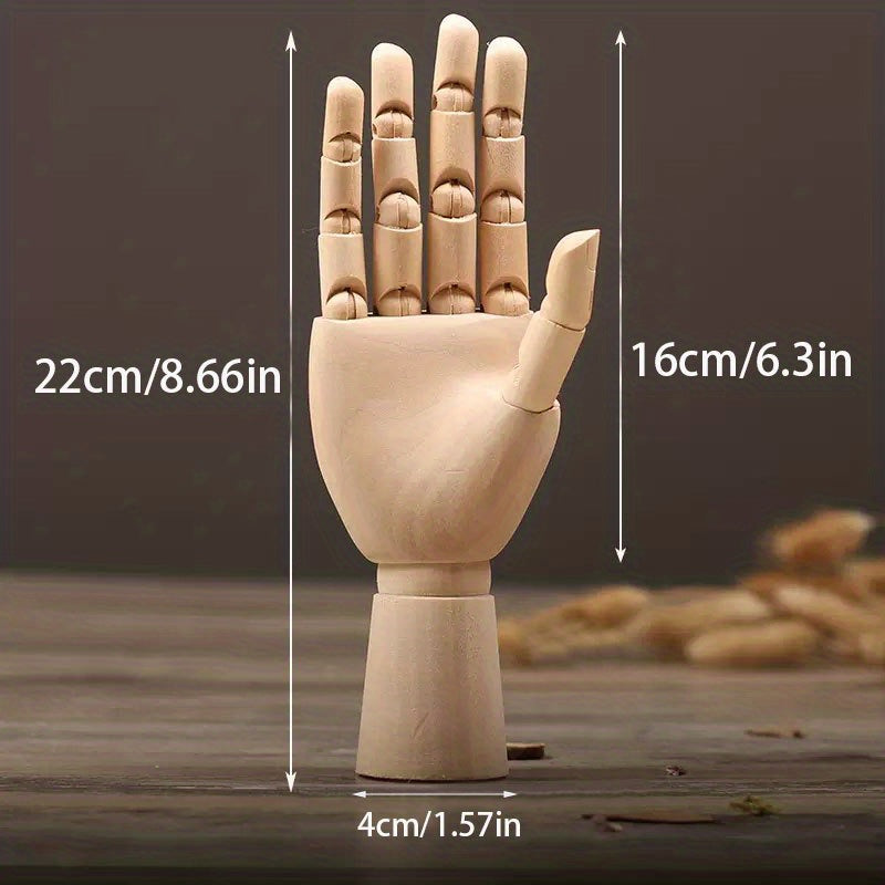 Nordic Creative Wooden Hand Model – Movable and Atmospheric Deco Object