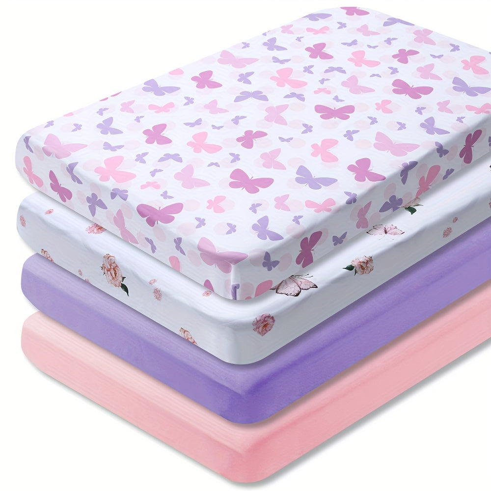 Soft Animal Print Crib Sheets – 4-Piece Set for Comfort and Style in the Nursery
