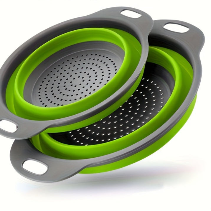 Collapsible Silicone Colander Set – Perfect for Pasta, Vegetables, and Fruit