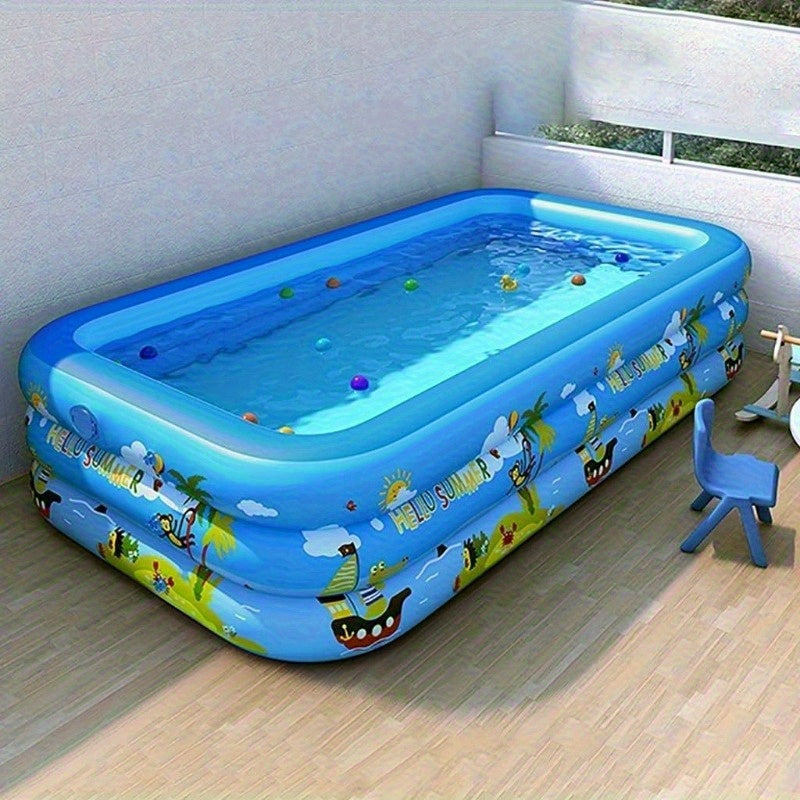 Ocean Splash Inflatable Kids’ Pool – Thick PVC for Backyard Fun