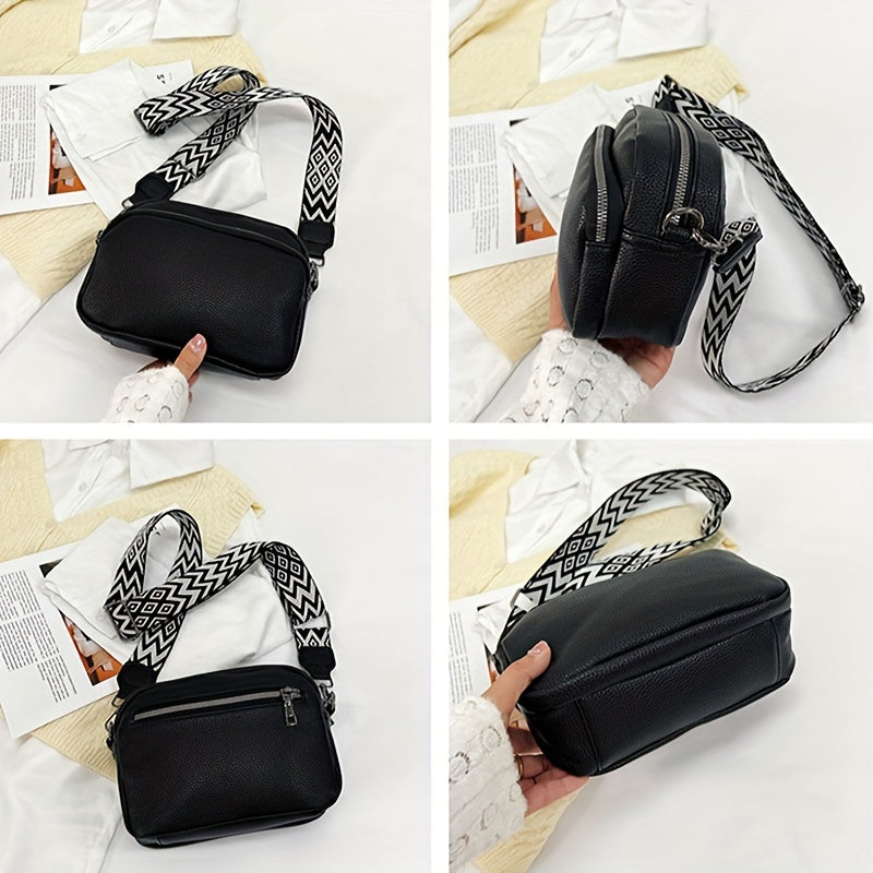 Fashionable Crossbody Bag for Women – Casual Shoulder Bag with Geometric Design