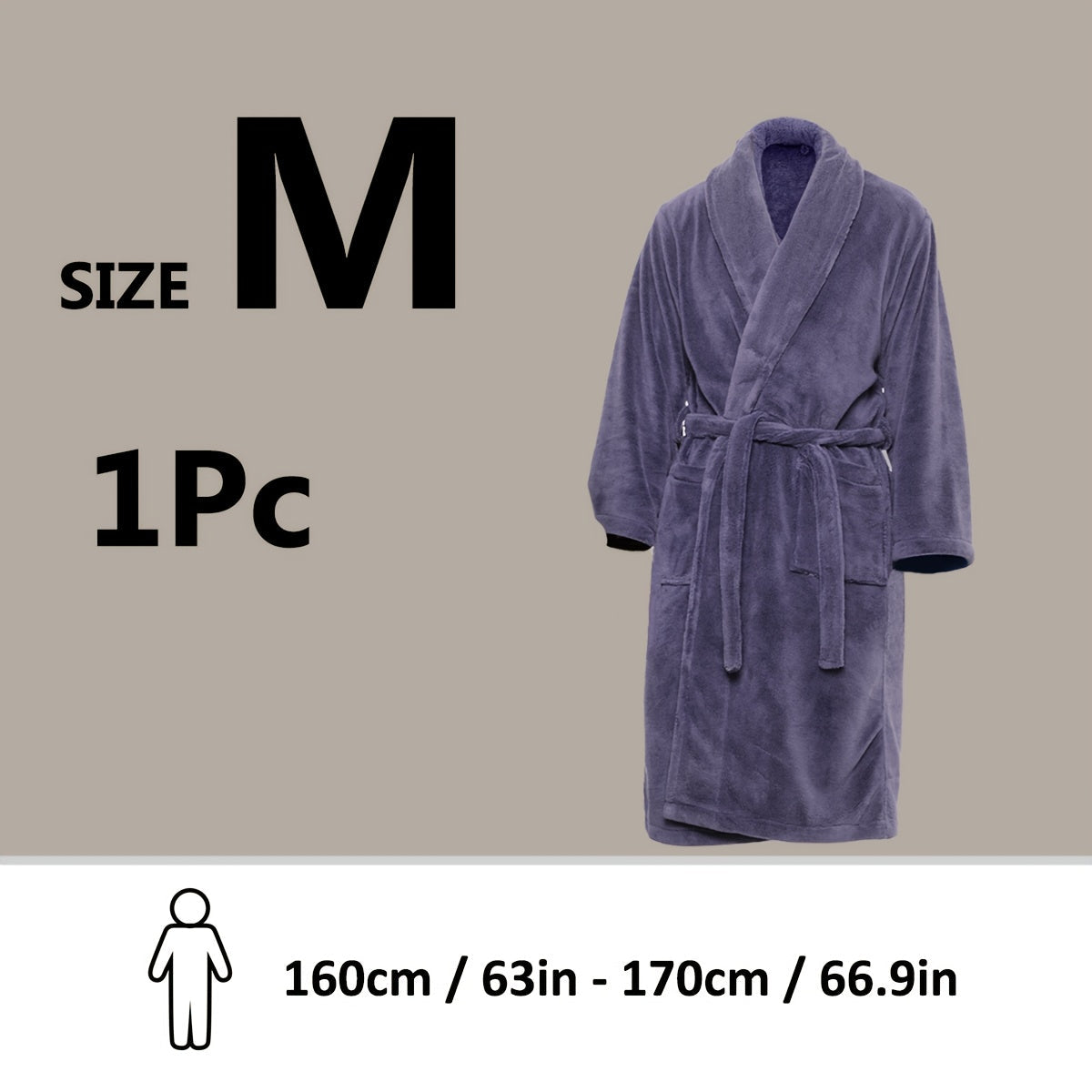 Luxe Unisex Coral Fleece Bathrobe – Ultra Soft and Warm for Your Comfort