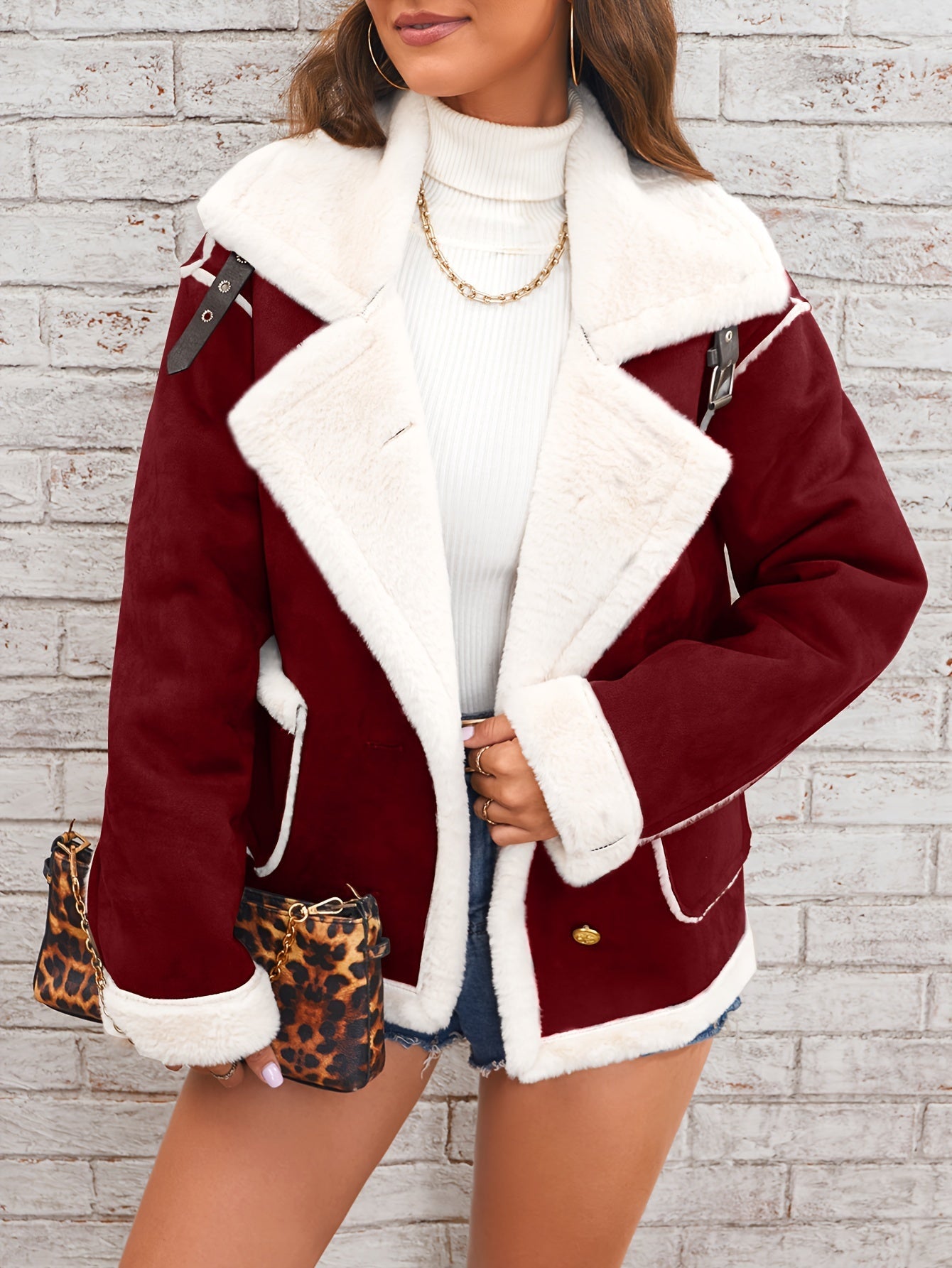 Plush Lapel Winter Coat – Stylish and Warm for the Cold Months