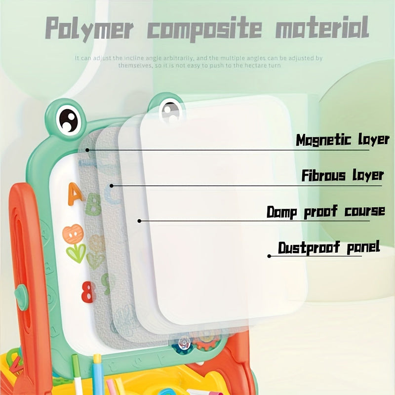 Double-Sided Children's Drawing Board – Magnetic with Educational Features for Learning and Playing