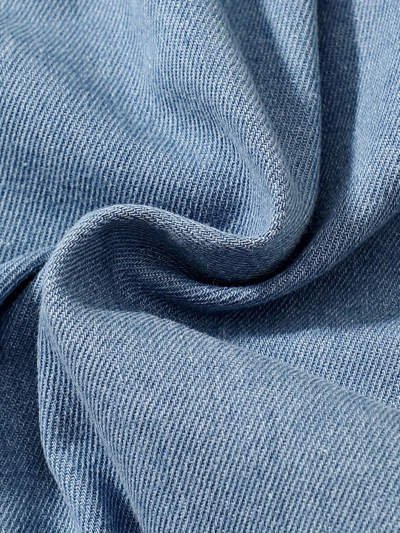 Denim Dreamcatcher Romper for Children – Playful Ruffles and Edgy Details