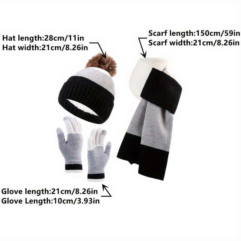 Trendy Winter Set - Hat, Scarf, and Gloves for Cold Days