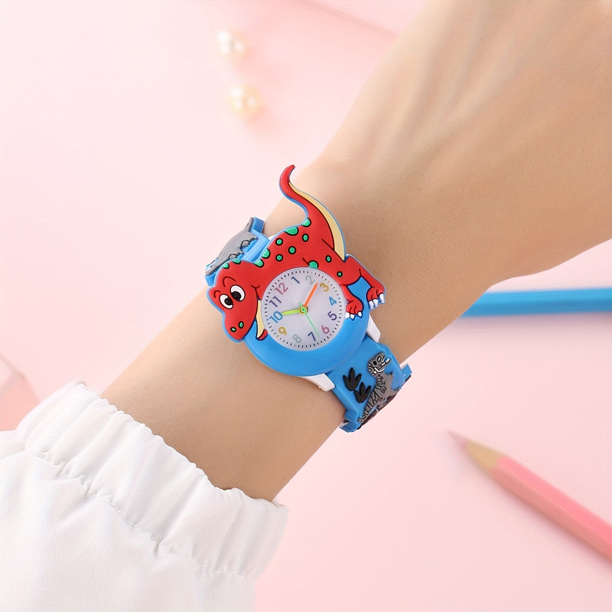 Dinosaur Children's Watch - Fun Cartoon Tyrannosaurus Rex with Silicone Band