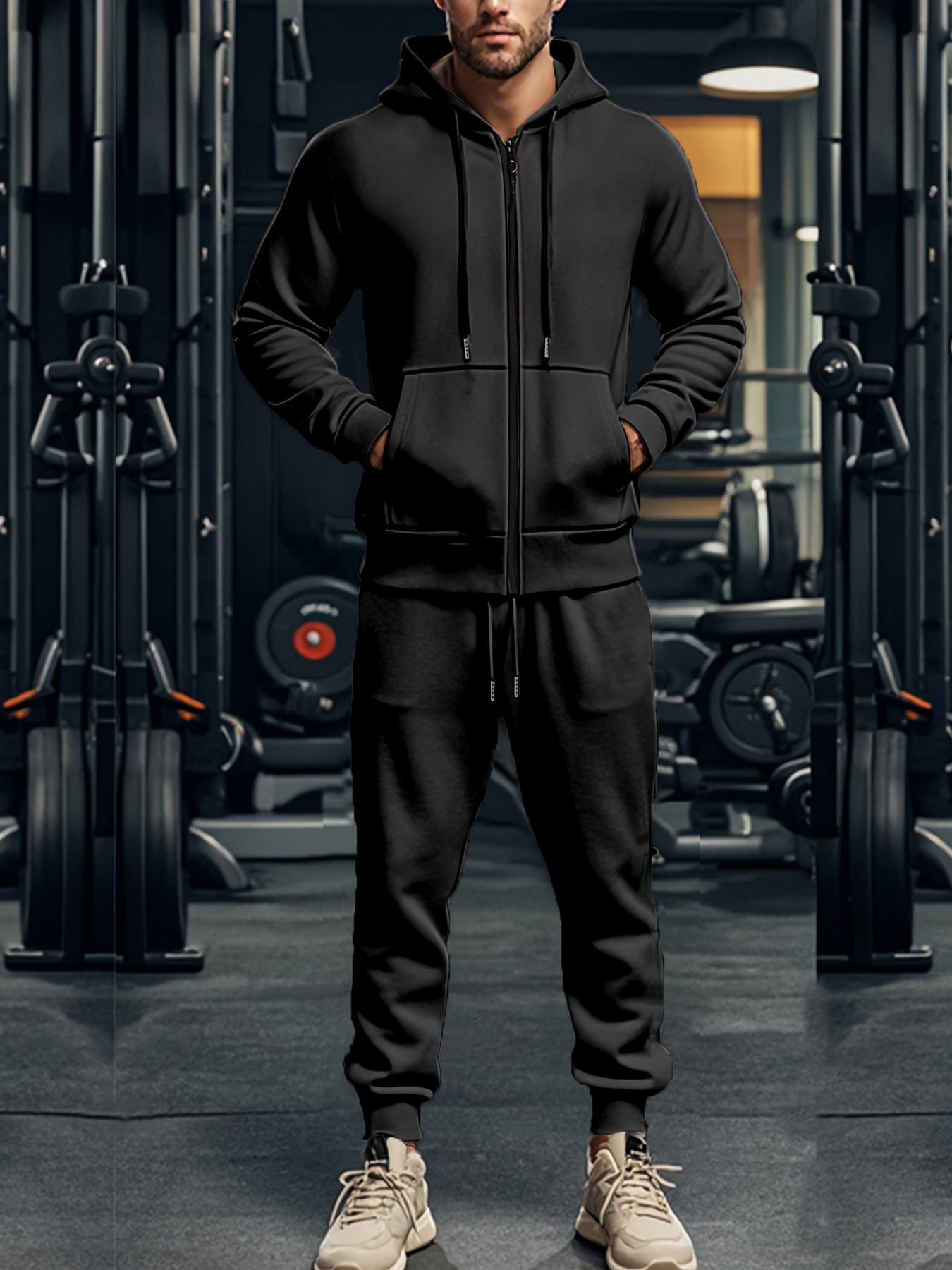 Men's Sporty Hoodie and Pants Set – Comfortable and Stylish for Sports and Leisure
