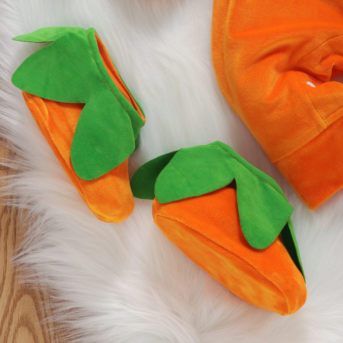 Halloween Pumpkin Outfit - Cute Jumpsuit with Hat and Slippers