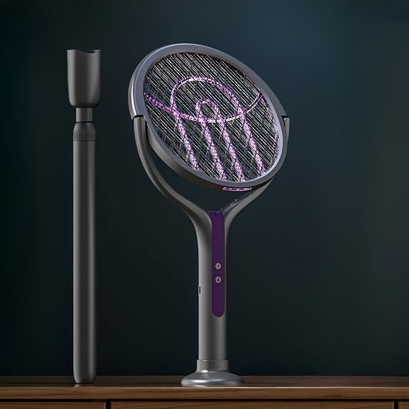 Foldable Electric Mosquito Swatter – Rechargeable with Extendable Pole