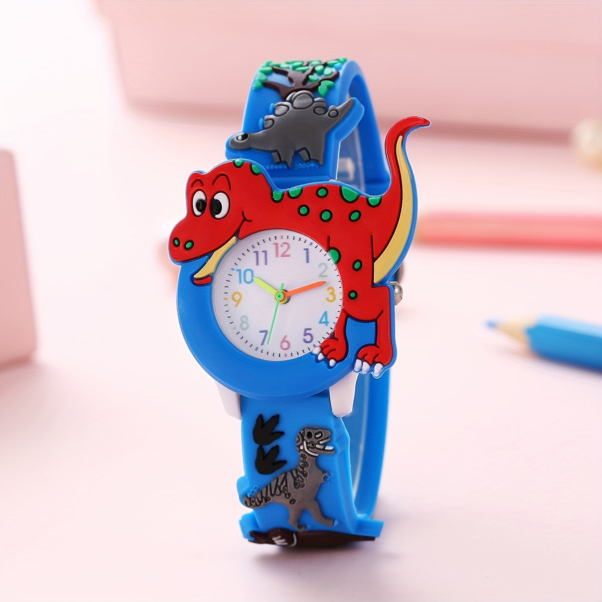 Dinosaur Children's Watch - Fun Cartoon Tyrannosaurus Rex with Silicone Band