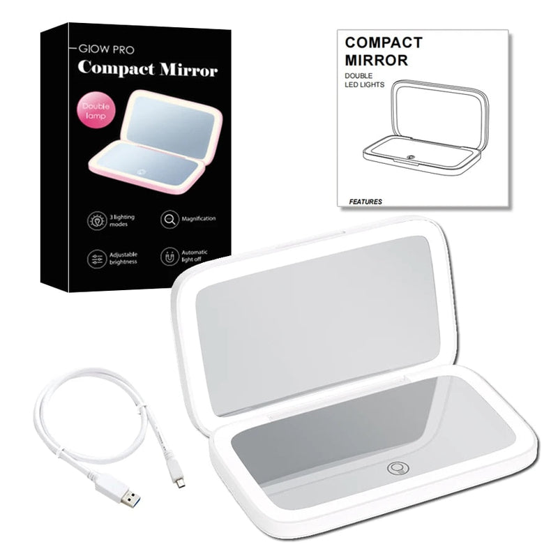 Mini LED Compact Mirror 1x/10x – Precision Lighting Beauty Tool