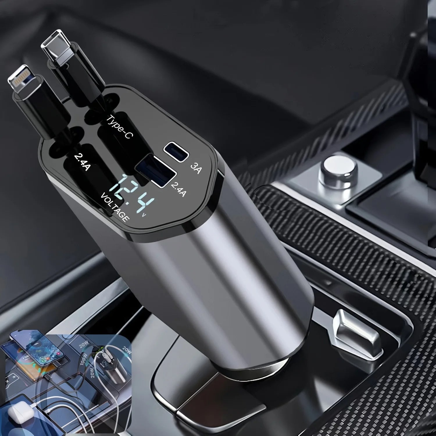 Compact Foldable Car Charger – Handy and Efficient