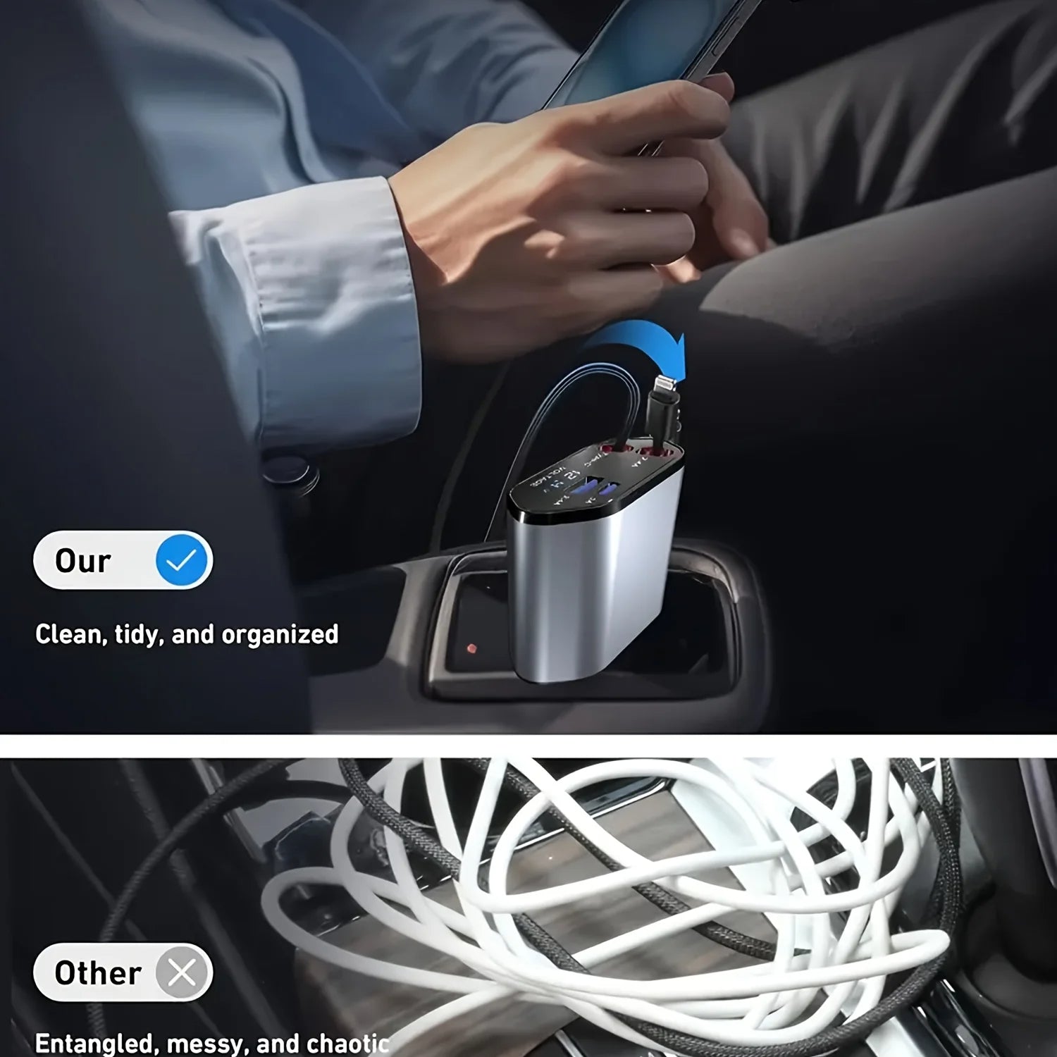 Compact Foldable Car Charger – Handy and Efficient