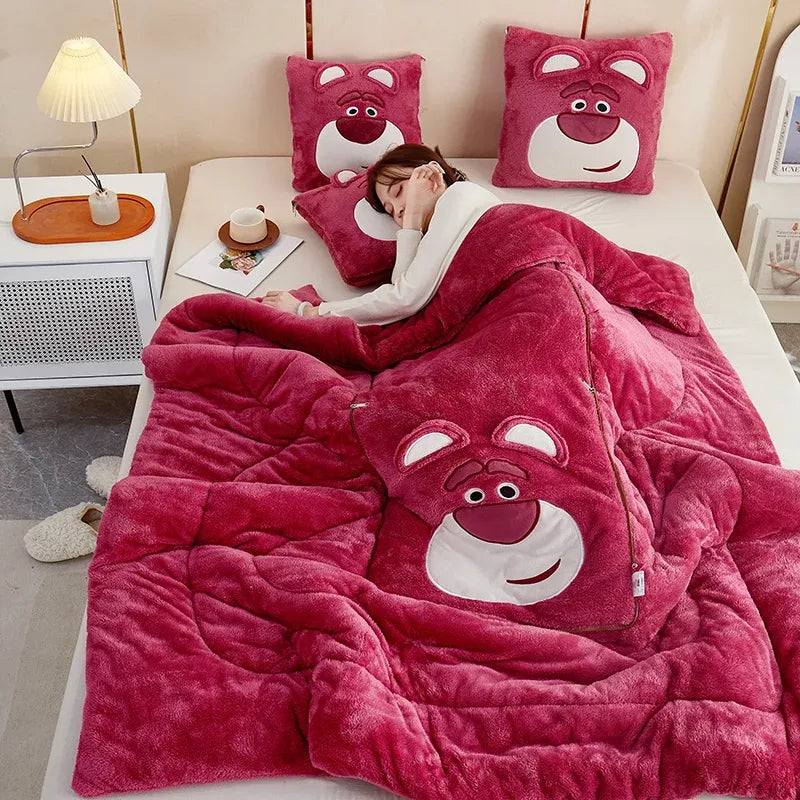 Cuddly Soft Blanket and Cushion Set - For Warmth and Coziness