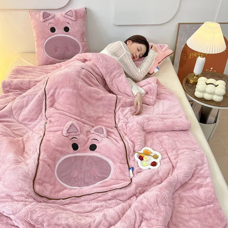 Cuddly Soft Blanket and Cushion Set - For Warmth and Coziness