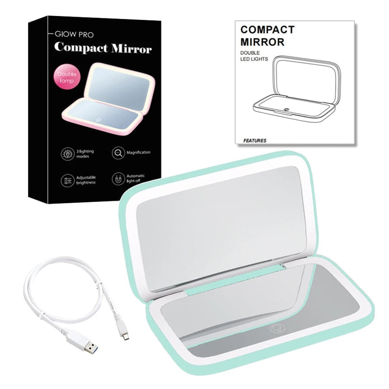 Mini LED Compact Mirror 1x/10x – Precision Lighting Beauty Tool