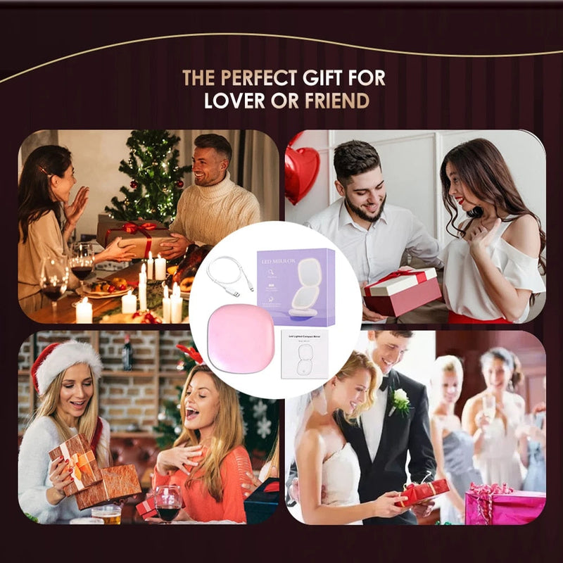 Mini LED Compact Mirror 1x/10x – Precision Lighting Beauty Tool