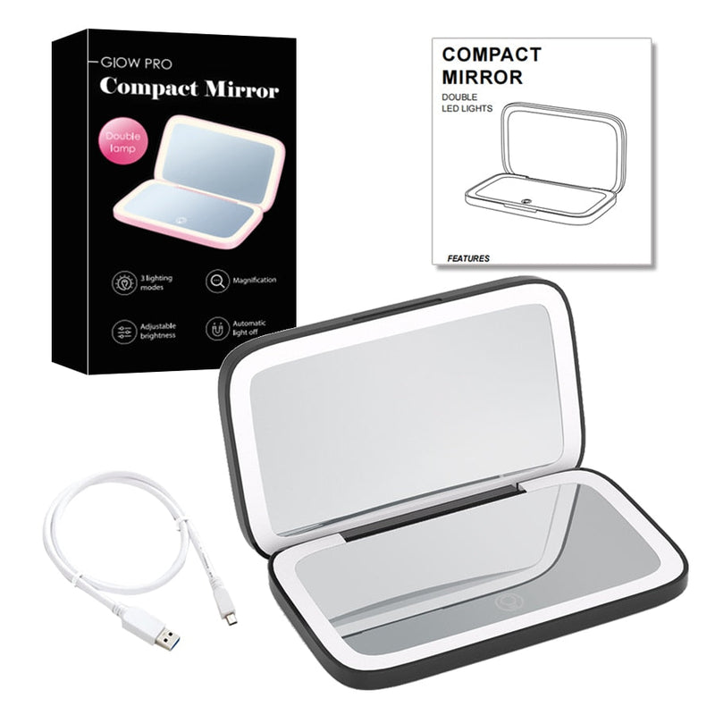 Mini LED Compact Mirror 1x/10x – Precision Lighting Beauty Tool