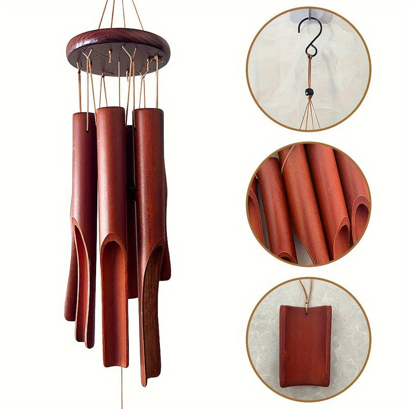 Handmade Bamboo Wind Chime – Ideal for Outdoors and Indoors with Soothing Sounds