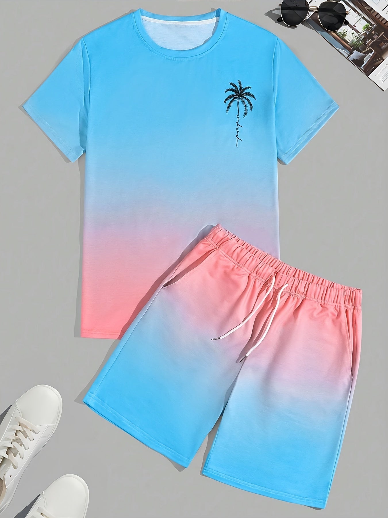 Trendy Comfortable Men's Summer Set - Comfortable T-shirt and Shorts for Casual Style