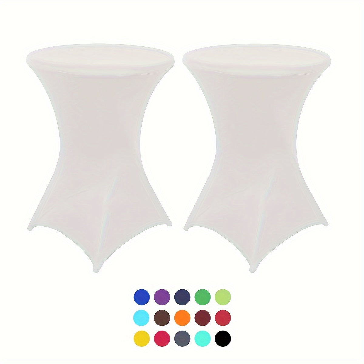 Stretchy Cocktail Table Covers - Solid Color, Ideal for Parties and Events