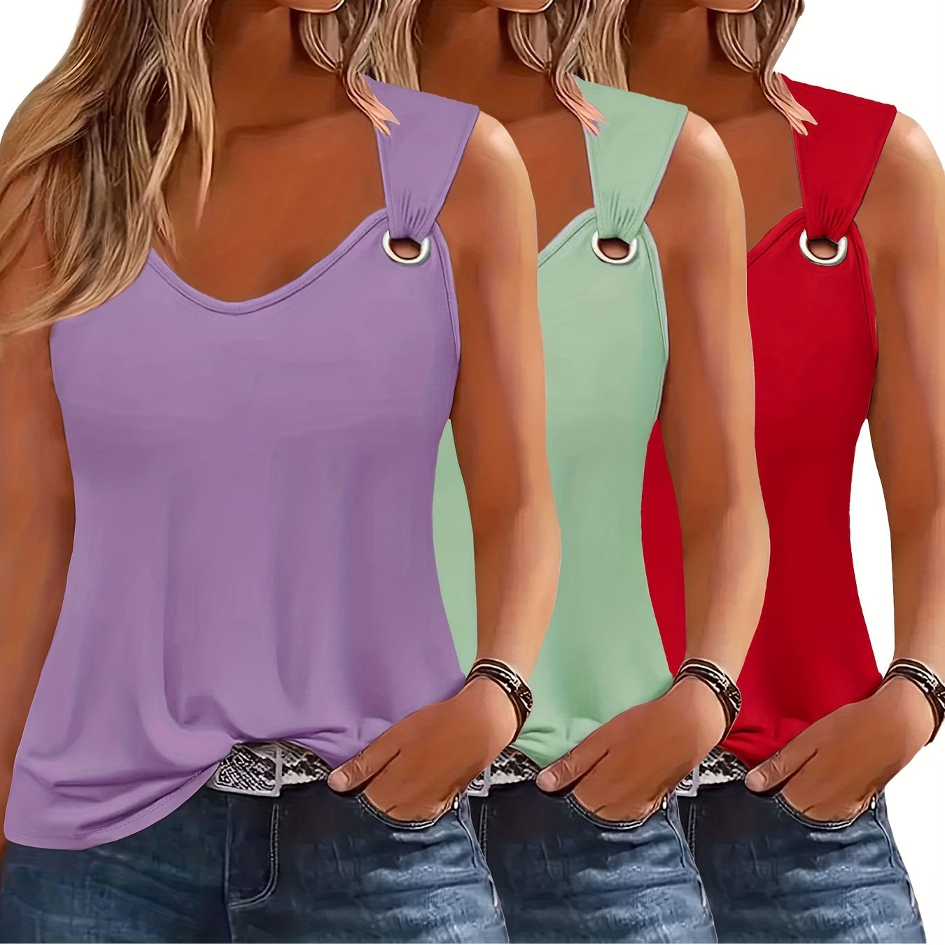 Ladies Tank Tops 3-Pack – Summer Ready and Loose Fit