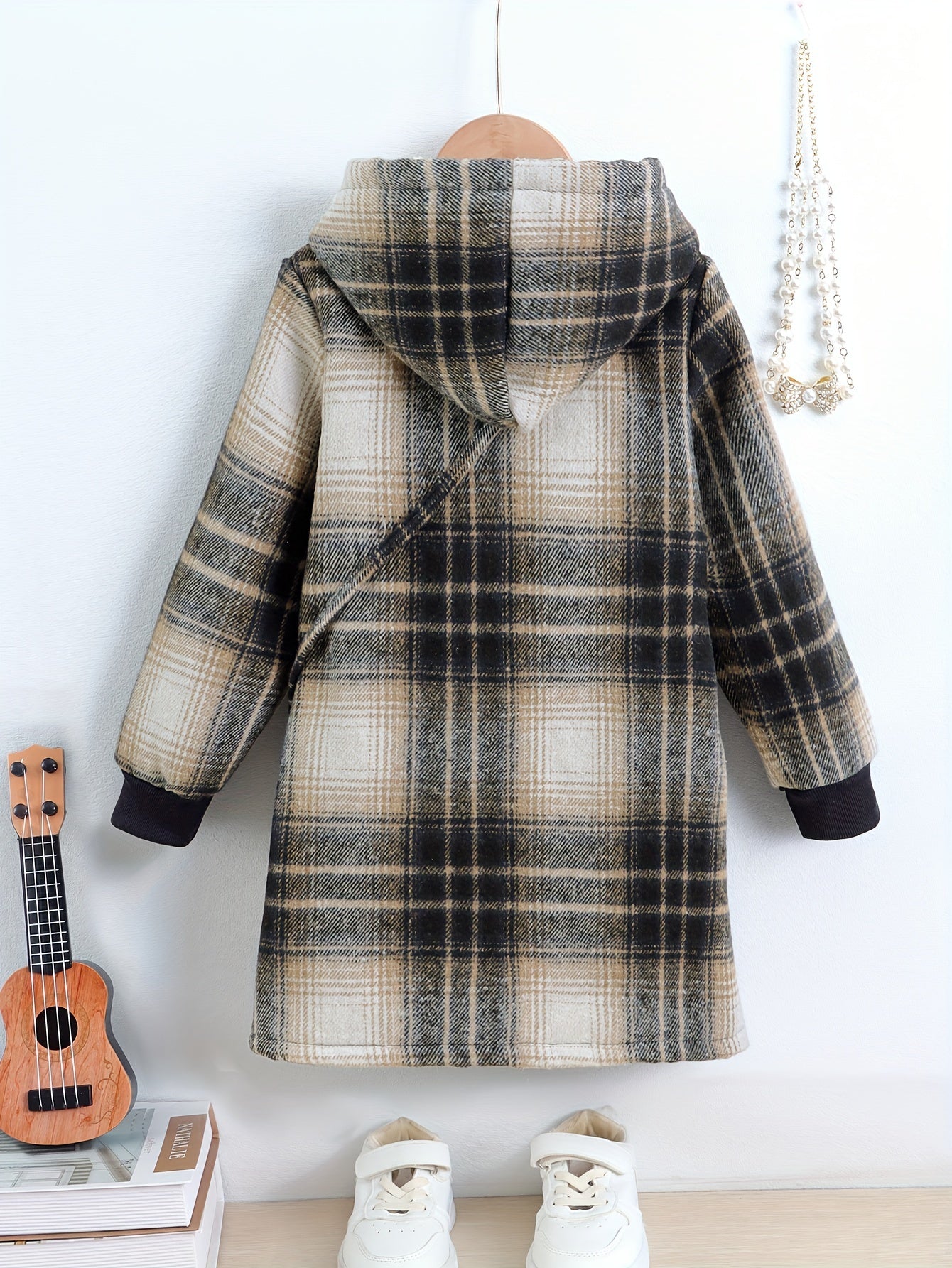 Fleur Fleece Checked Jacket for Kids - Warm and Stylish for Winter