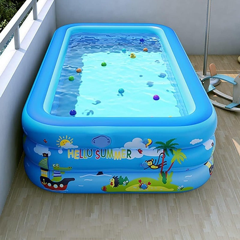 Ocean Splash Inflatable Kids’ Pool – Thick PVC for Backyard Fun