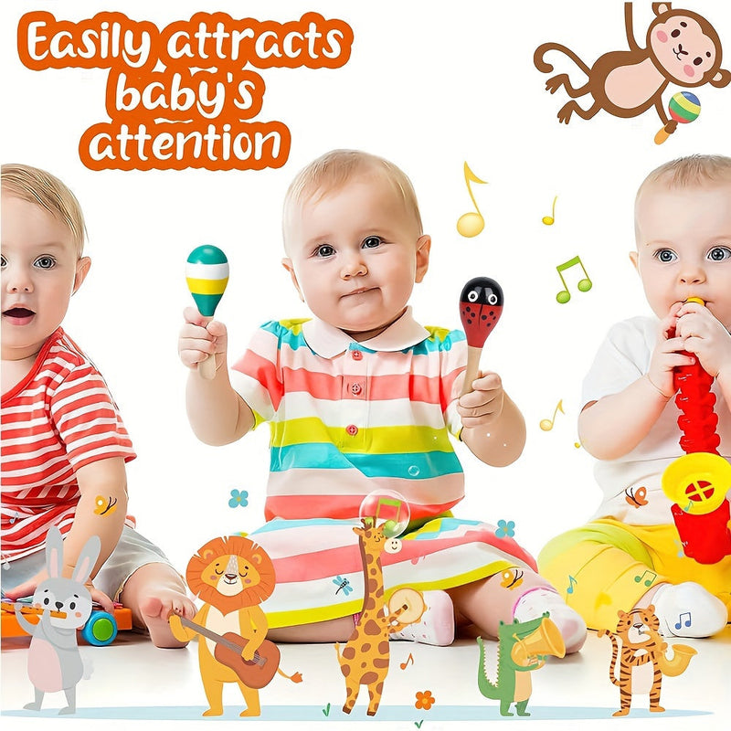 MelodyWood Wooden Maraca - Playful Musical Instrument for Children