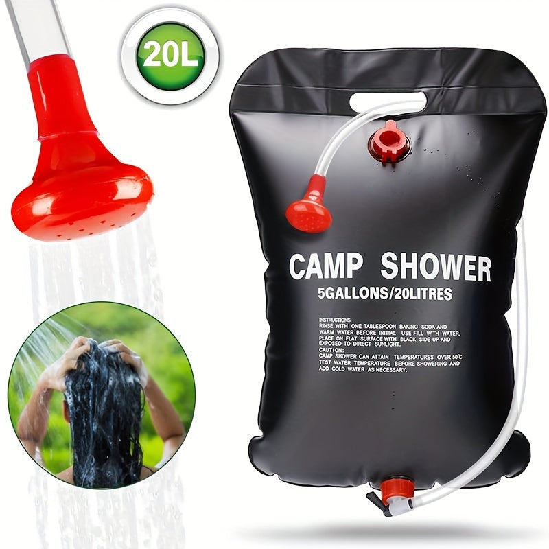 Portable Camping Shower – 20L Capacity with Removable Hose and Shower Head for Outdoor Adventures