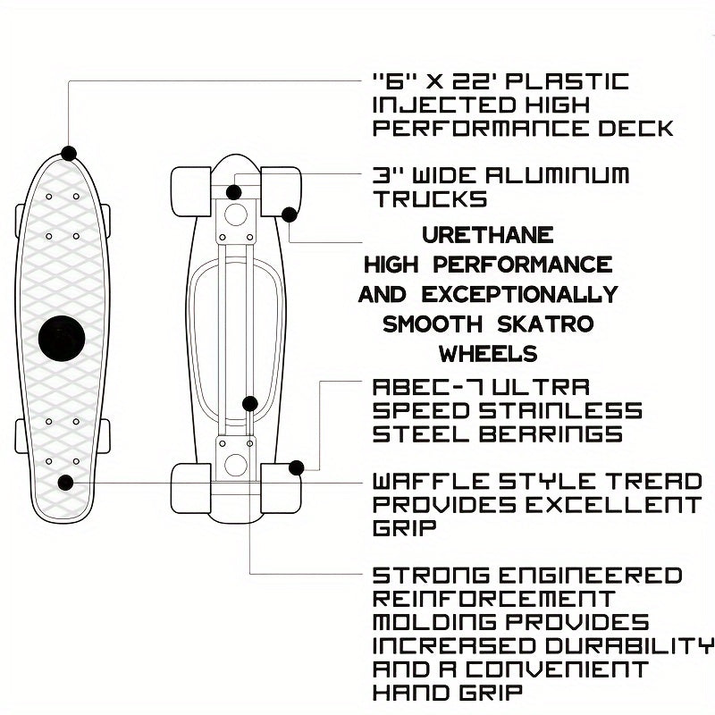 Mini Cruiser Skateboard - Compact, Stylish, and Suitable for All Levels