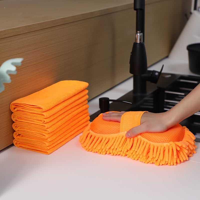 Microfiber Car Wash Set – Sponge and Towels for Radiant Results
